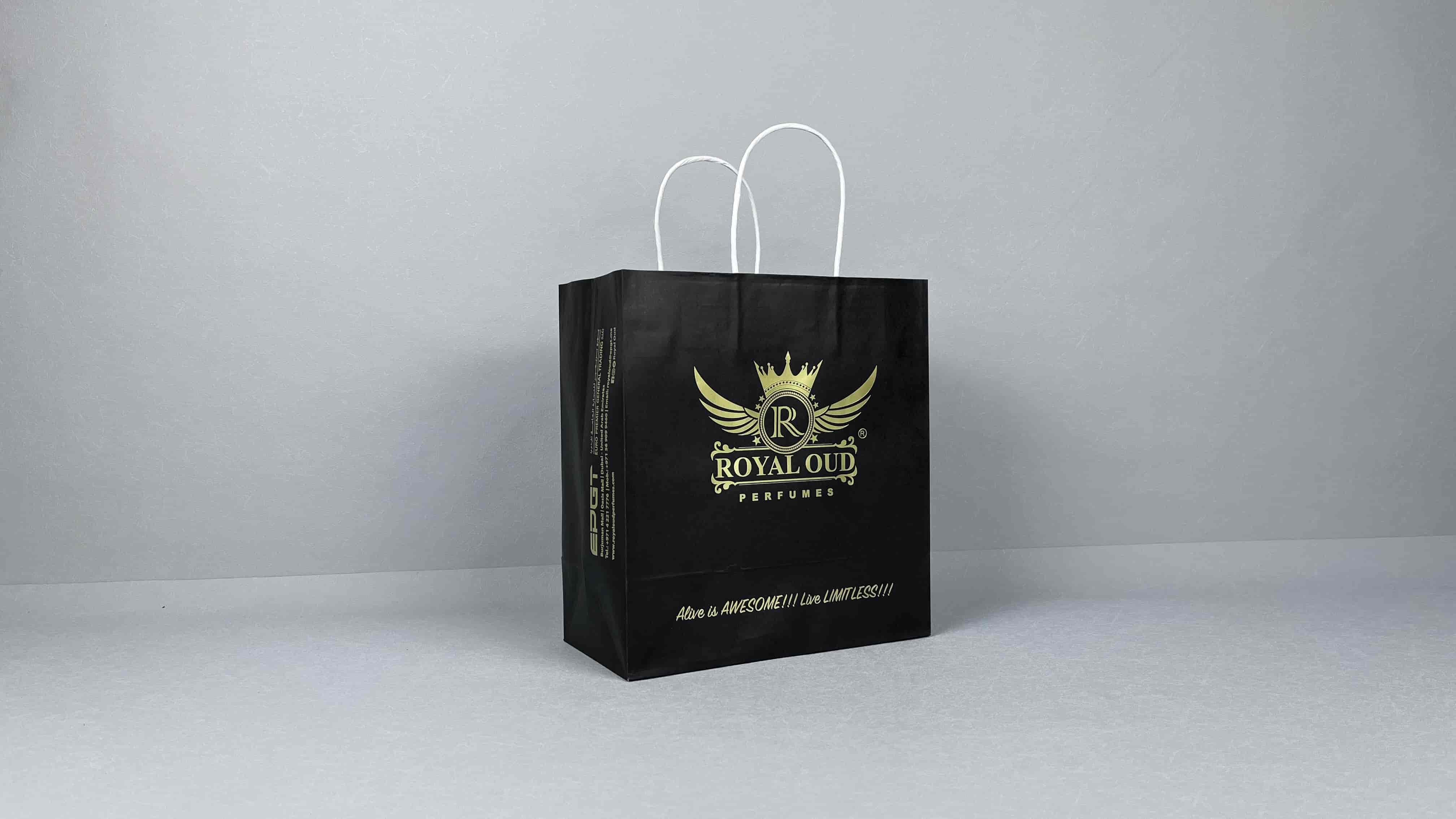 Custom Black Paper Bags for Grocery Stores in Bulk Orders