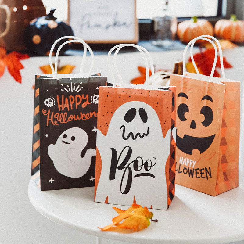 Lipack Beautiful Art Kraft Paper Bag for Halloween with Handle