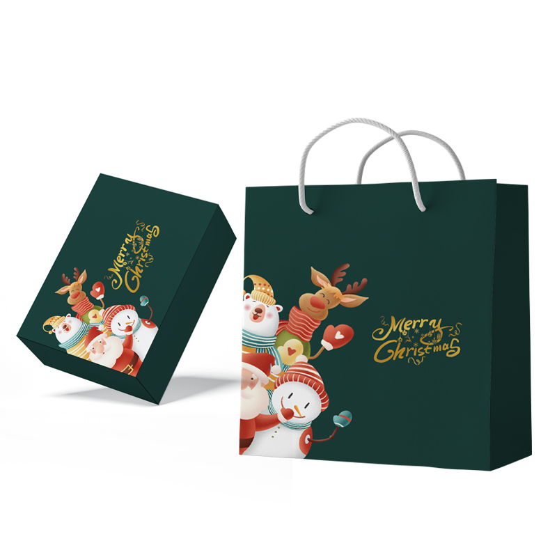 Lipack China Christmas Craft Paper Bags Manufacturers Custom Printed Biodegradable Christmas Gift Packaging Kraft Paper Bag And Box