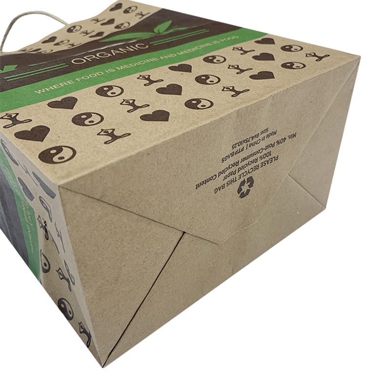 Brown Kraft Paper Bags with Handles Custom Food Paper Bag Grocery Bags