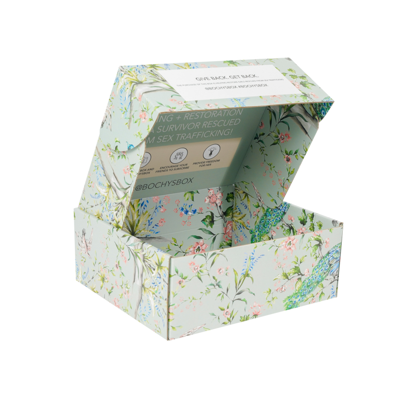 Lipack Custom Logo Green Luxury Corrugated Paper Box for Gift