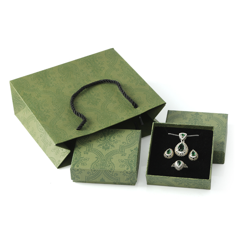 Lipack Custom Private Green Jewellery Paper Bag for Necklace