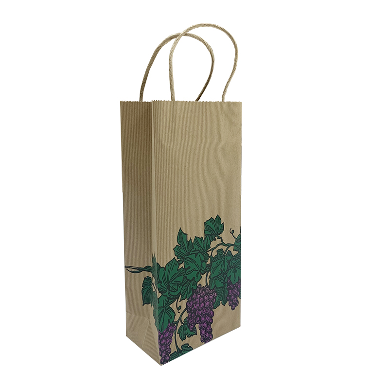 Lipack Custom Embossed Takeaway Away Paper Bag for Wine Packaging