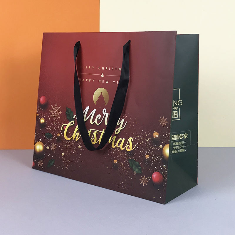 Christmas Gift Bags Bulk Wrapping Paper Bag with Handles Wholesale and Customization