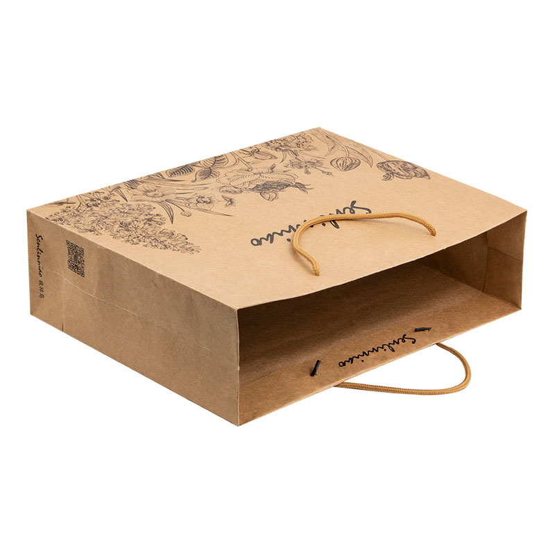 Lipack Custom Recyclable Kraft Paper Bag with Cotton Rope Handle