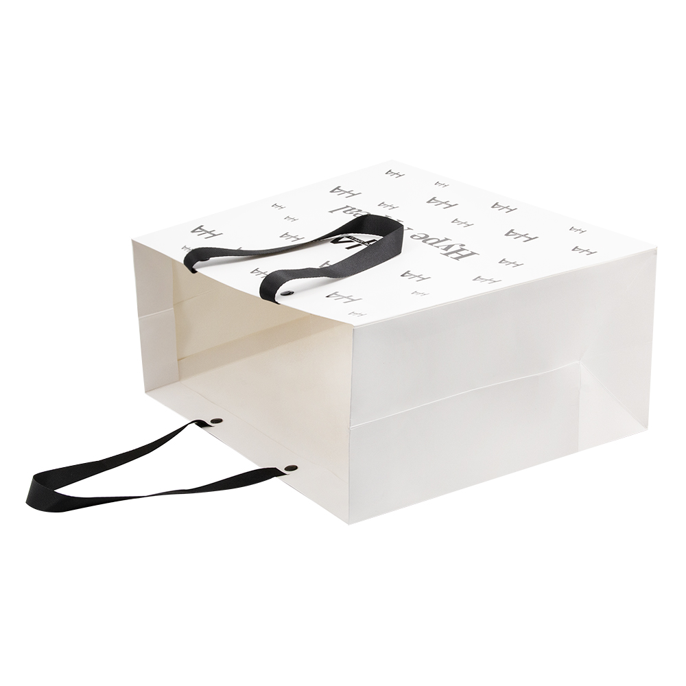 Lipack Custom Logo Print Luxury Paper Bag for Gift with Flat Nylon Handle