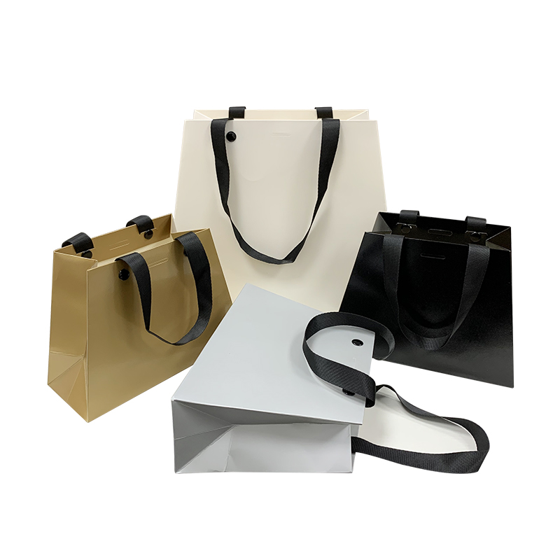 Lipack Tang Series Multicolor Flat Nylon Handle Cosmetic Paper Bag with Rivet Punching